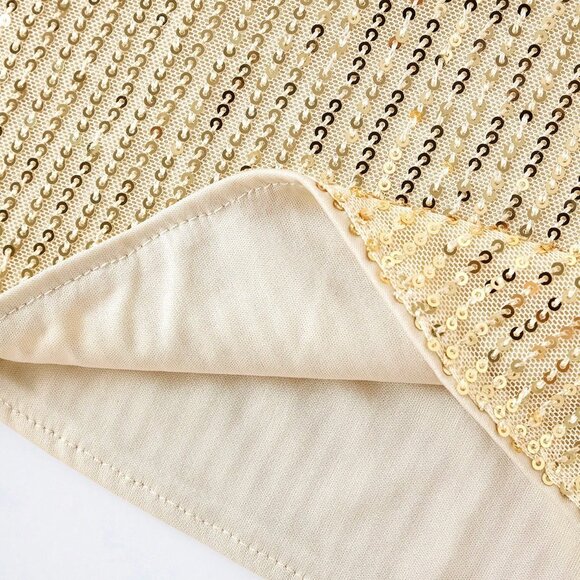 Gold Party Women's Sequin V-Neck Sleeveless Tank Top - Picture 7 of 8